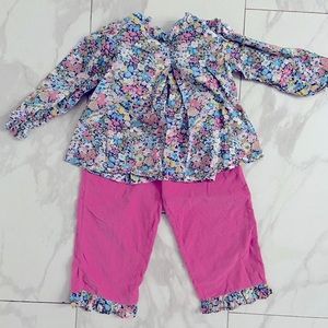 Prim and proper two piece pink floral set! Adorable! 3T
